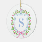 Grandmillennial Ginger Jar Crest Monogram Keramisch Ornament (Links)