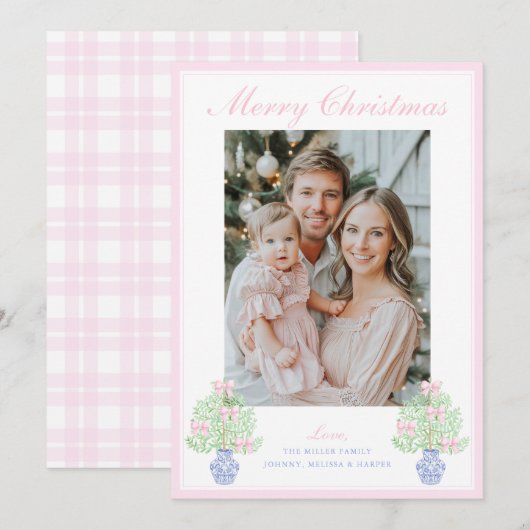 Grandmillennial Ginger Jar Kerstboom Feestdagenkaart (Voorkant / Achterkant)