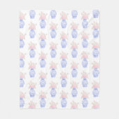 Grandmillennial Ginger Jar Waterverf Preppy Fleece Deken (Voorkant)