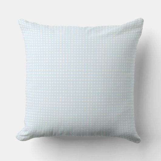 Grandmillennial Gingham - Cottagecore Babyblauw Kussen (Voorkant)