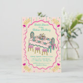 Grandmillennial Hand getrokken tafel Vrijgezellenf Kaart (Staand voorkant)