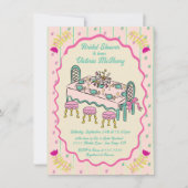 Grandmillennial Hand getrokken tafel Vrijgezellenf Kaart (Voorkant)