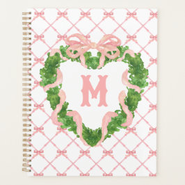 Grandmillennial Hartkrans Monogram Bamboe & Boog Planner