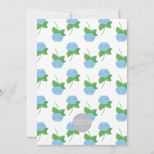 Grandmillennial Hydrangea Bridal Shower Uitnodigin Kaart (Achterkant)