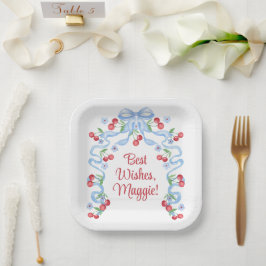 Grandmillennial Kersebogen Watercolor Papieren Bordje