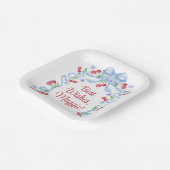 Grandmillennial Kersen Bogen Watercolor Papieren Bordje (Gebogen)