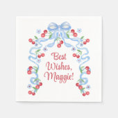 Grandmillennial Kersen Bogen Waterverf Servet (Voorkant)