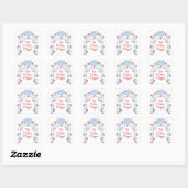 Grandmillennial Kersenlinten Watercolor Vierkante Sticker (Vel)