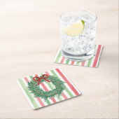 Grandmillennial Kerst Bow Wreath Onderzetters (Insitu)