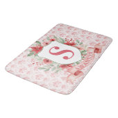 Grandmillennial Kerst Crest | Kerst Monogram Badmat (Gekanteld)