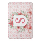 Grandmillennial Kerst Crest | Kerst Monogram Badmat (Voorkant Verticaal)