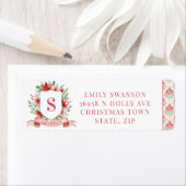 Grandmillennial Kerst Crest | Kerst Monogram Etiket (Insitu)