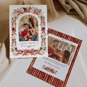 Grandmillennial Kerst Fotokaart Kaart