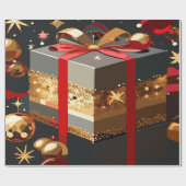 Grandmillennial kerst inpakpapier (Vlak)