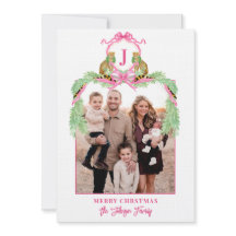 Grandmillennial Kerst Luipaard Monogram Foto