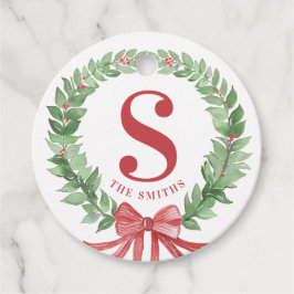 Grandmillennial Kerstkrans Monogram Bedankjes Labels