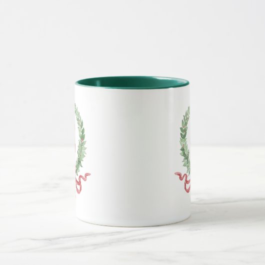 Grandmillennial Kerstkrans Monogram Mok (Midden)