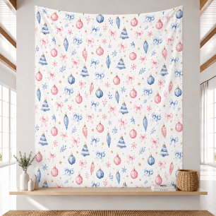 Grandmillennial Kerstpatroon Dekbed Fleece Deken
