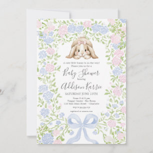 Grandmillennial Konijn baby shower uitnodiging