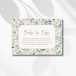 Grandmillennial Navy Blush Bloem Boeken Voor Baby Informatiekaartje