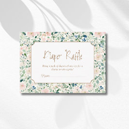 Grandmillennial Navy Blush Bloemendirecte Lotterij Informatiekaartje
