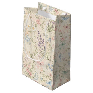 Grandmillennial Pastel Bloemendesign Vintage Cotta Klein Cadeauzakje