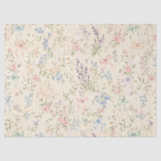 Grandmillennial Pastel Bloemige Vintage Cottage Tissuepapier