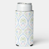 Grandmillennial Pink and Blue Floral Seltzer Blikjeskoeler (Seltzer Achterkant)