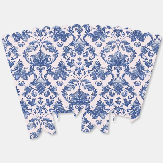 Grandmillennial Pink & Blue Damask Bedankdoosjes (Ongevouwen)