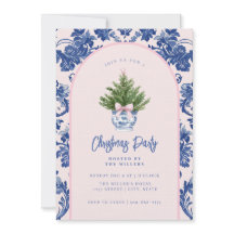Grandmillennial Pink & Blue Damask Kerstboom