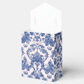 Grandmillennial Pink & Blue Damask Monogram Bedankdoosjes (Geopend)