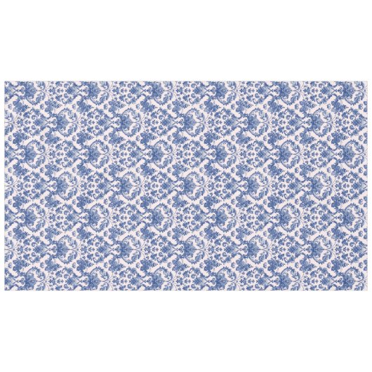 Grandmillennial Pink & Blue Damask Tafelkleed (Voorkant (Horizontaal))