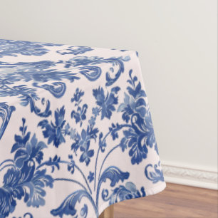Grandmillennial Pink & Blue Damask Tafelkleed