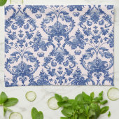 Grandmillennial Pink & Blue Damask Theedoek (Gevouwen)