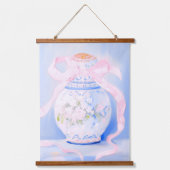 Grandmillennial preppy gember jar acryl schilderij hangend wandkleed (Voorkant 2)