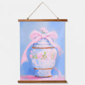 Grandmillennial preppy gember jar acryl schilderij hangend wandkleed (Voorkant 3)