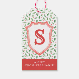 Grandmillennial Preppy Holly Monogram Crest Cadeaulabel
