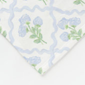 Grandmillennial Preppy Hydrangeas Trellis Fleece Deken (Hoek)