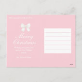 Grandmillennial Preppy Pink Christmas Village Feestdagenkaart (Achterkant)