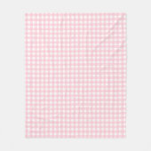 Grandmillennial Preppy Pink Plaid Gingham Fleece Deken (Voorkant)