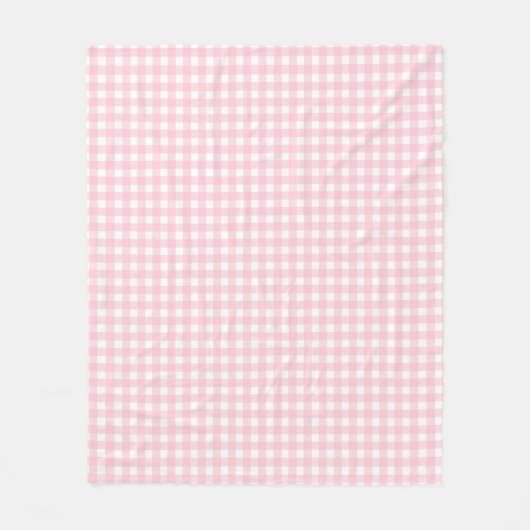 Grandmillennial Preppy Pink Plaid Gingham Fleece Deken (Voorkant)