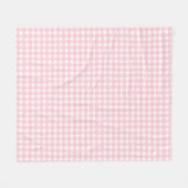 Grandmillennial Preppy Pink Plaid Gingham Fleece Deken (Voorkant (Horizontaal))