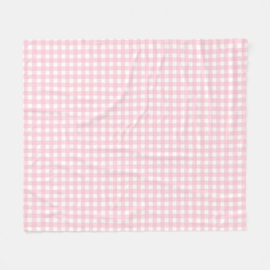 Grandmillennial Preppy Pink Plaid Gingham Fleece Deken (Voorkant (Horizontaal))