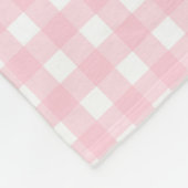 Grandmillennial Preppy Pink Plaid Gingham Fleece Deken (Hoek)
