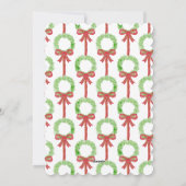 Grandmillennial Preppy Red Tartan Bow Garland Feestdagenkaart (Achterkant)