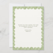 Grandmillennial Preppy Ribbon Frame Baby Shower Bedankkaart (Achterkant)