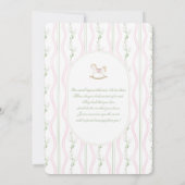 Grandmillennial Rocking Horse Baby shower Girl Kaart (Achterkant)