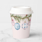 Grandmillennial Roze en Blauwe Ornamenten Papieren Bekers (Rechts)