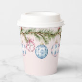 Grandmillennial Roze en Blauwe Ornamenten Papieren Bekers (Voorkant)