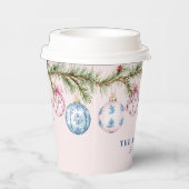 Grandmillennial Roze en Blauwe Ornamenten Papieren Papieren Bekers (Rechts)